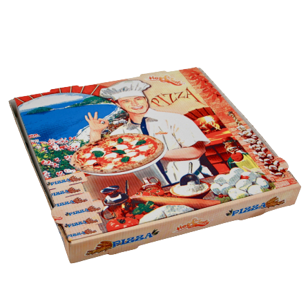 Pizzakarton 31x31x4cm, 4Farb