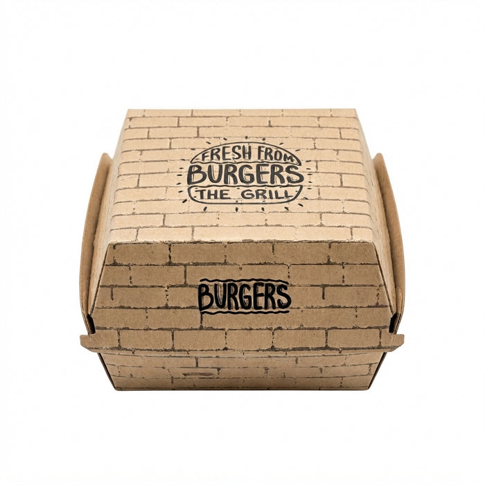 G - Hamburger Box braun 12,5x12,5x10 cm, 4x50 St./200 St