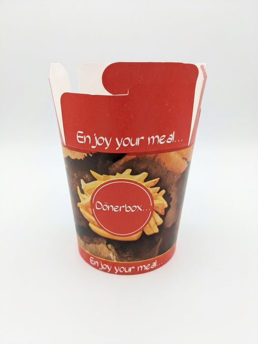 Finger Food 16 OZ Döner Box 400 ml 10 x 50 St. 1 Kt / 500 Stück / Kt./ 28 Kt. Pal.
