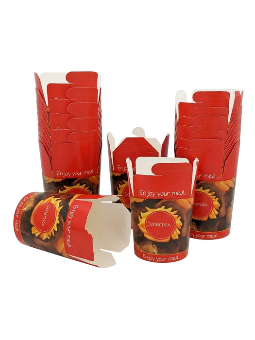 Finger Food 16 OZ Döner Box 400 ml 10 x 50 St. 1 Kt / 500 Stück / Kt./ 28 Kt. Pal.