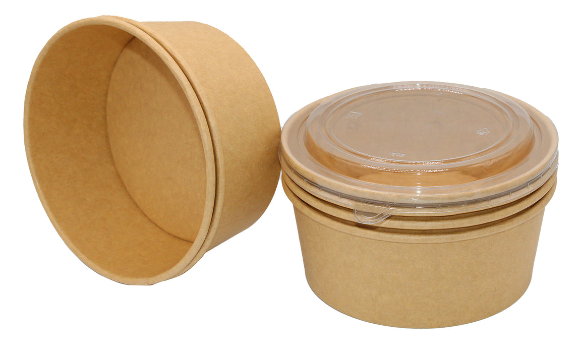 Kombi UP Salad Bowl rund braun inklusive Deckel 500ml, Ø15cm, 150 Stück /Kt. 30 Kt/Pal.