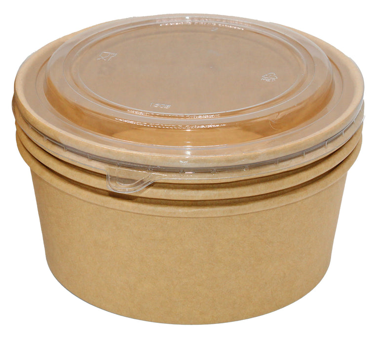 Kombi UP Salad Bowl rund braun inklusive Deckel 500ml, Ø15cm, 150 Stück /Kt. 30 Kt/Pal.