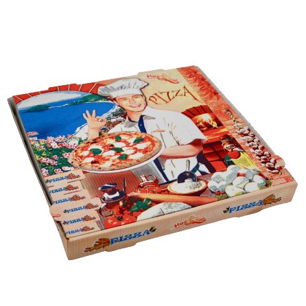 Pizzakarton 30x30x4cm, 4Farb